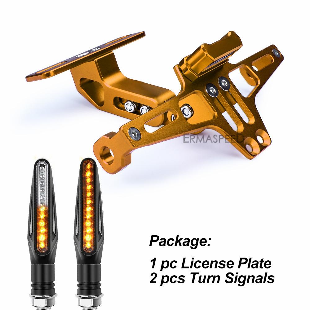 Universal Motorcycle License Plate Bracket Fender Eliminator Kit With Led Light For Motorbike Z750 Z900 Z1000 ER6N ZX6R