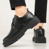 Thick Sole Formal Black Men Leather Shoes Luxury Brand Designer Platform Casual Shoes Wedding Dress Oxfords Shoes Men Work Shoes