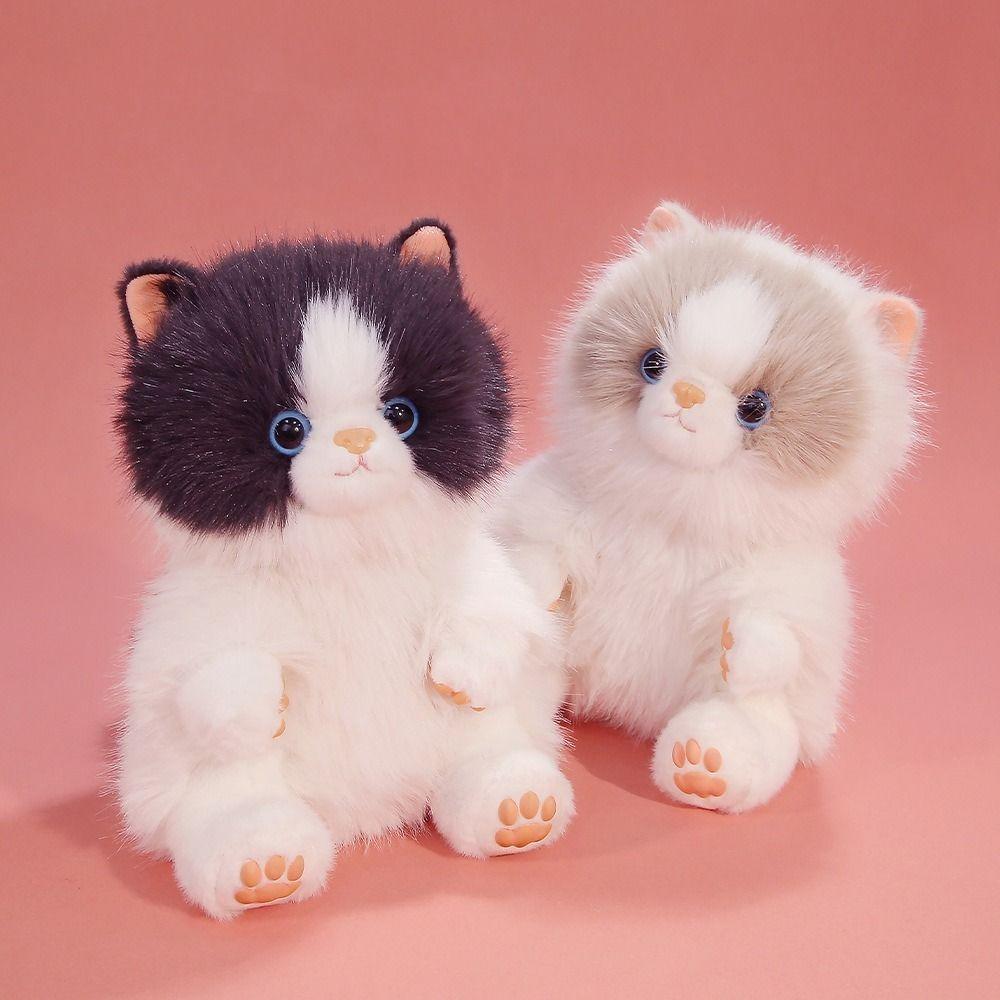 PP Cotton Plush Doll Pendant Soft Long Hair Cat Keyring Puppy Cat Plush Keychain  Girl