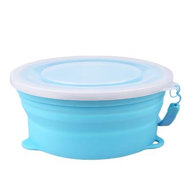 Food Grade Silicone Folding Lunch Box Round Folding Bowl Outdoor Travel Silicone Bowl Creative Business Gifts