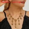 Necklace Gothic Skeleton And Earrings Set With Alloy Material For Halloween Festivities And Style Alternative