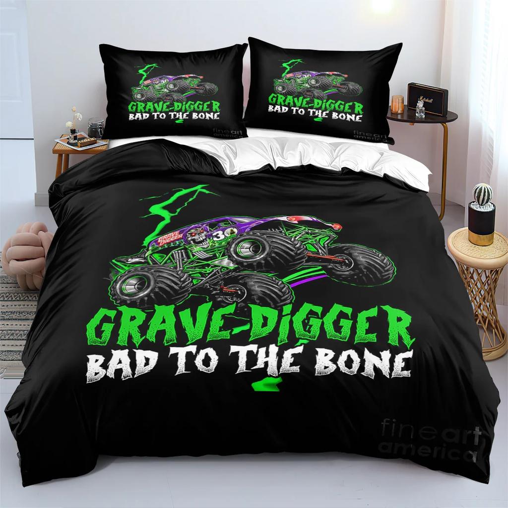 Monster Jam Truck 3D Printed Duvet Cover Pillowcase Bedding Set Twin Full Queen King Size For Bedroom Decor