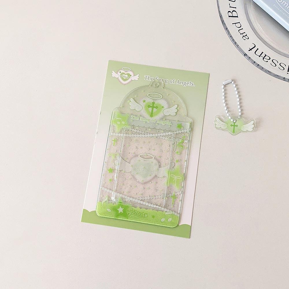 Cartoon Transparent Photo Card Holder PVC Transparent Photo Booth Strip Glitter Finish Photo Display Star Design Sleeves Girls