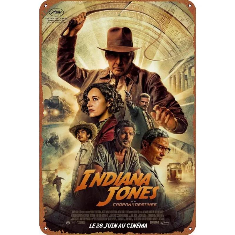 Classic Movie Tinplate Poster Indiana Jones Metal Sign Retro Industrial Wall Decor Plaque Bar Garage Home Tin Sign Art Plates