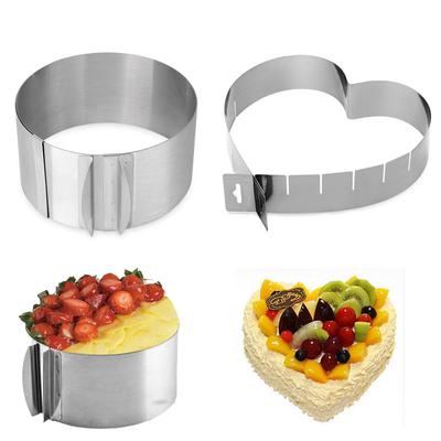 Adjustable Size Cake Mold Cake Making Stainless Steel Chocolate Chip Cookies Muffins Mousse Dessert Cake Decorating Baking Tools