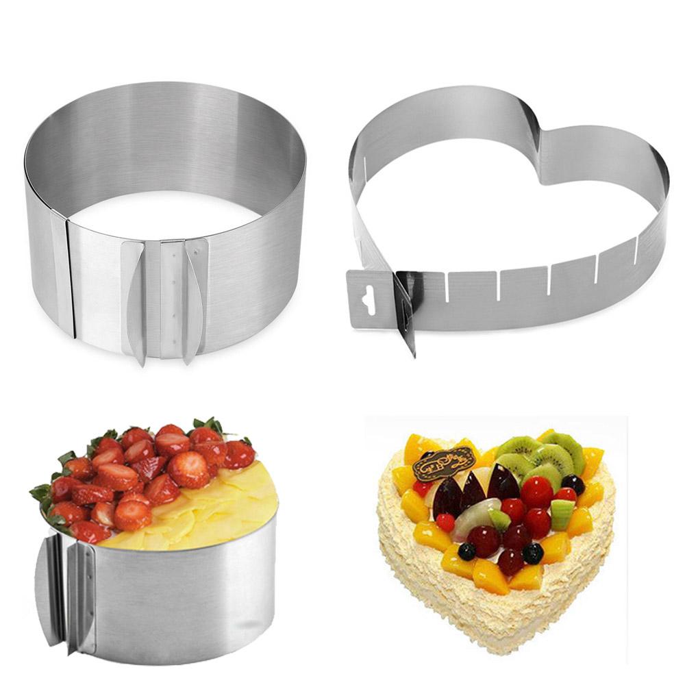 Adjustable Size Cake Mold Cake Making Stainless Steel Chocolate Chip Cookies Muffins Mousse Dessert Cake Decorating Baking Tools