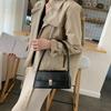 Fashi Retro Women's Shoulder Bag Simple Solid Colour Handbag Vintage Underarm Bag PU Material Flap Bag