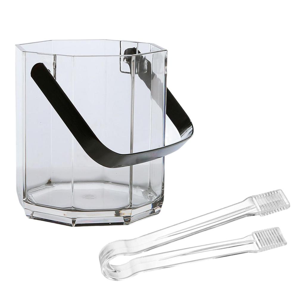 Small Ice Bucket, Champagne Bucket with Handle, Clear Wine Chiller for Home Bar Party Cafe