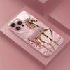 Pink Crystal War Horse Pattern Metallic Tempered Glass Phone Case For iPhone 17 Pro Max 16 15 14 13 12 11 16E Air 14 Plus Cover