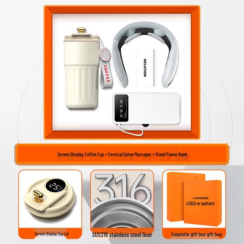 Coffee Cup & Neck Massager Gift Set