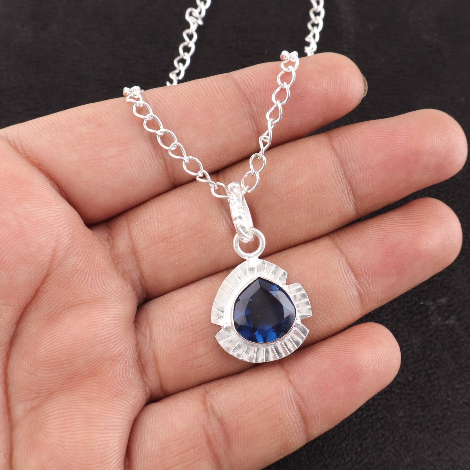 

Лондонский голубой топаз драгоценный камень 925 стерлинговое серебро ювелирные изделия ручной работы кулон 1,15 PP-8-1