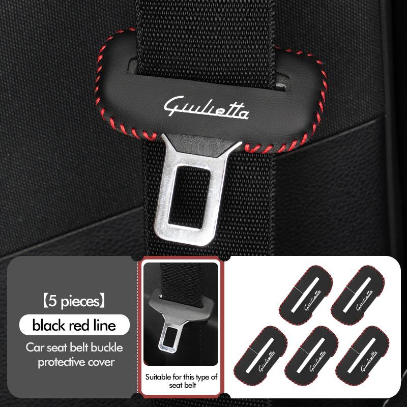 ZFMNR1 Car Seatbelt Plug Protector Case Seat Belt Buckle Clip Cover For Alfa Romeo 159 Giulietta 156 147 Giulia Mito GT Stelvio Spider