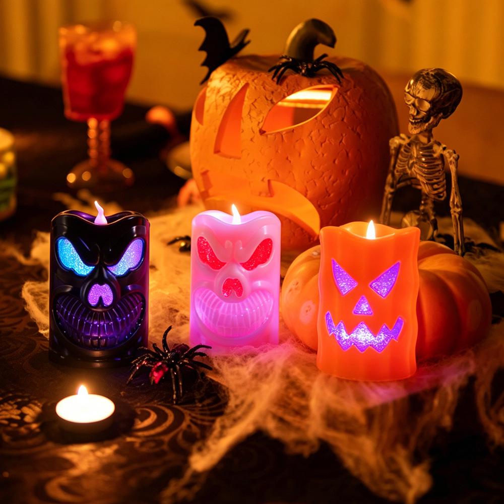 LED Halloween Pumpkin Lantern Candle Lamp – Decorative Night Light Ornament