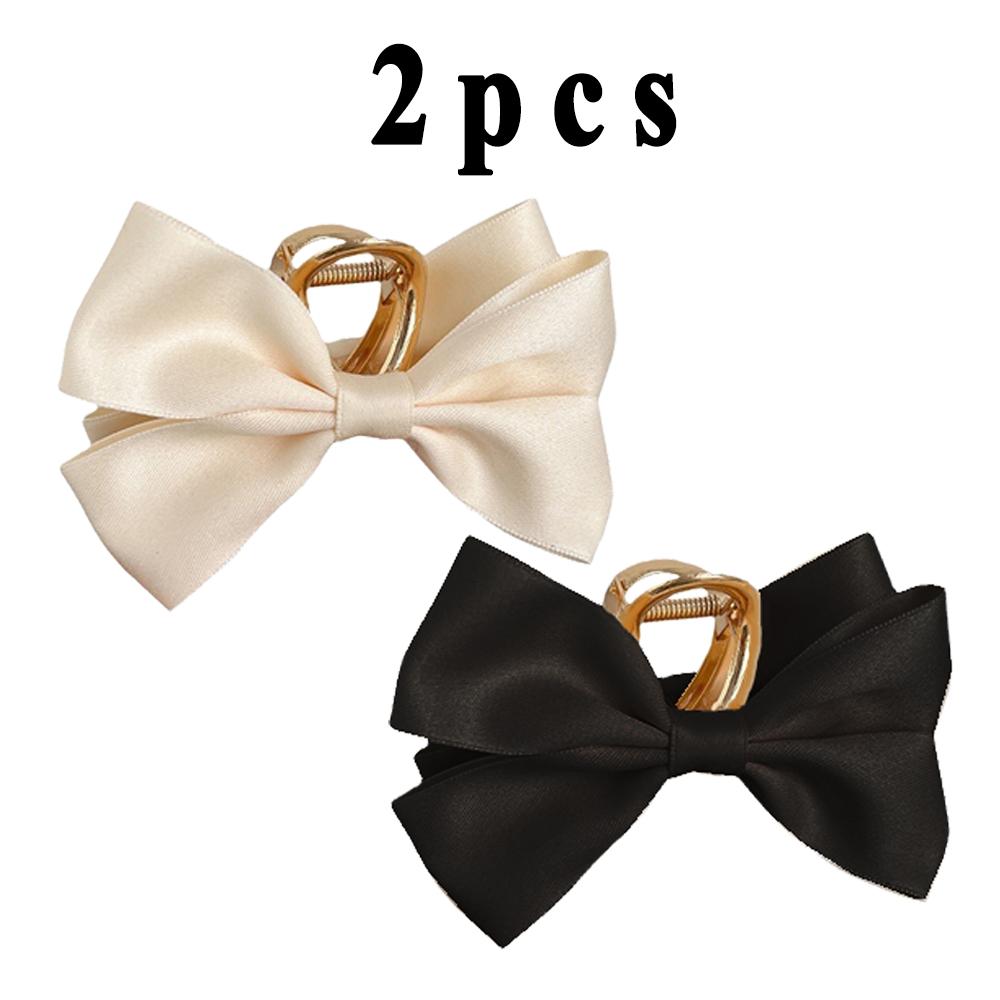Bow Hair Clip WOMEN'S Summer Headwear Fashion Simple Temperament Hair Clip Back Of The Head Shark Clip