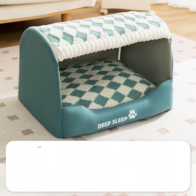 Green Simple Neutral Style Houndstooth Drawer Nest Small Dog Cat Cat Nest Kennel Pet Dog Supplies