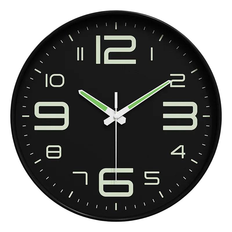 10 Inch Circular Minimalist and Fashionable Luminous Wall Clock Living Room Decoration Silent and Punch Free Wall Clock 3d