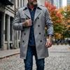 New Double Breasted Mid-length Men's Thin Windbreaker Jacket, Casual Open Front Outerwear for Spring Autumn, European American Style