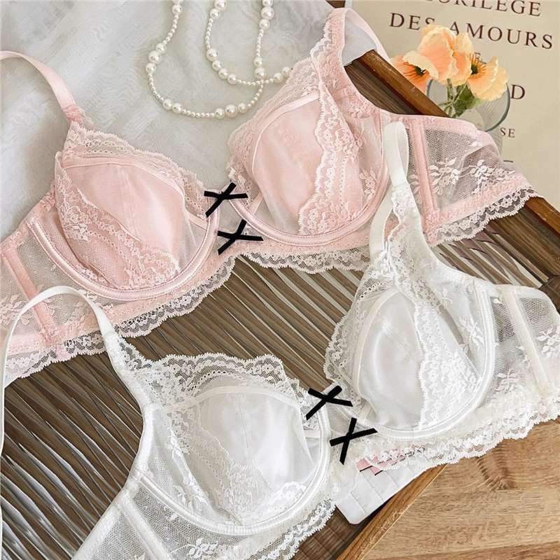 Sexy Sweet Lace Soft Underwire Bra, Small Bust Push Up Nipple Coverage Breathable Shaping Women Bra