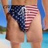 Patriottische Shorts Grappige Mannen Shorts, Amerikaanse Sterren en Strepen Zwembroek, Snel Droog Trekkoord Taille Board voor Zomer Strand