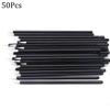 50-Pack Waterproof Eyeliner & Lip Brushes - Portable, Single-Use Fiber Makeup Pens