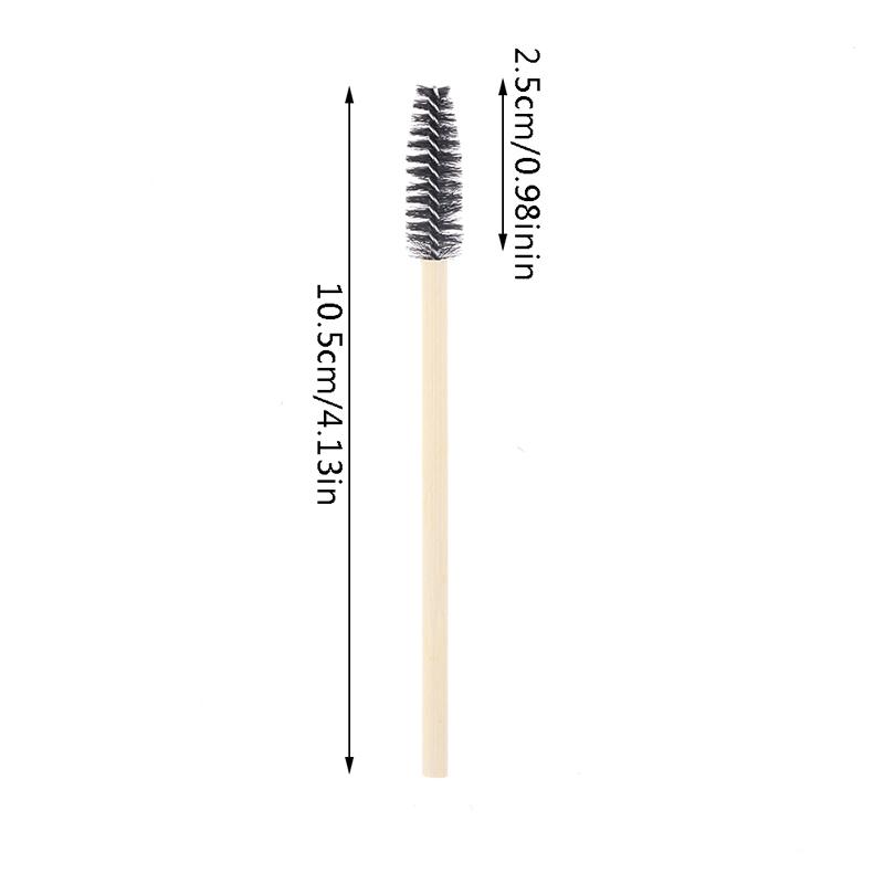 50Pcs Bamboo Handle Eyelash Brush Makeup Brush Eyelash Extension Eyebrow Brush