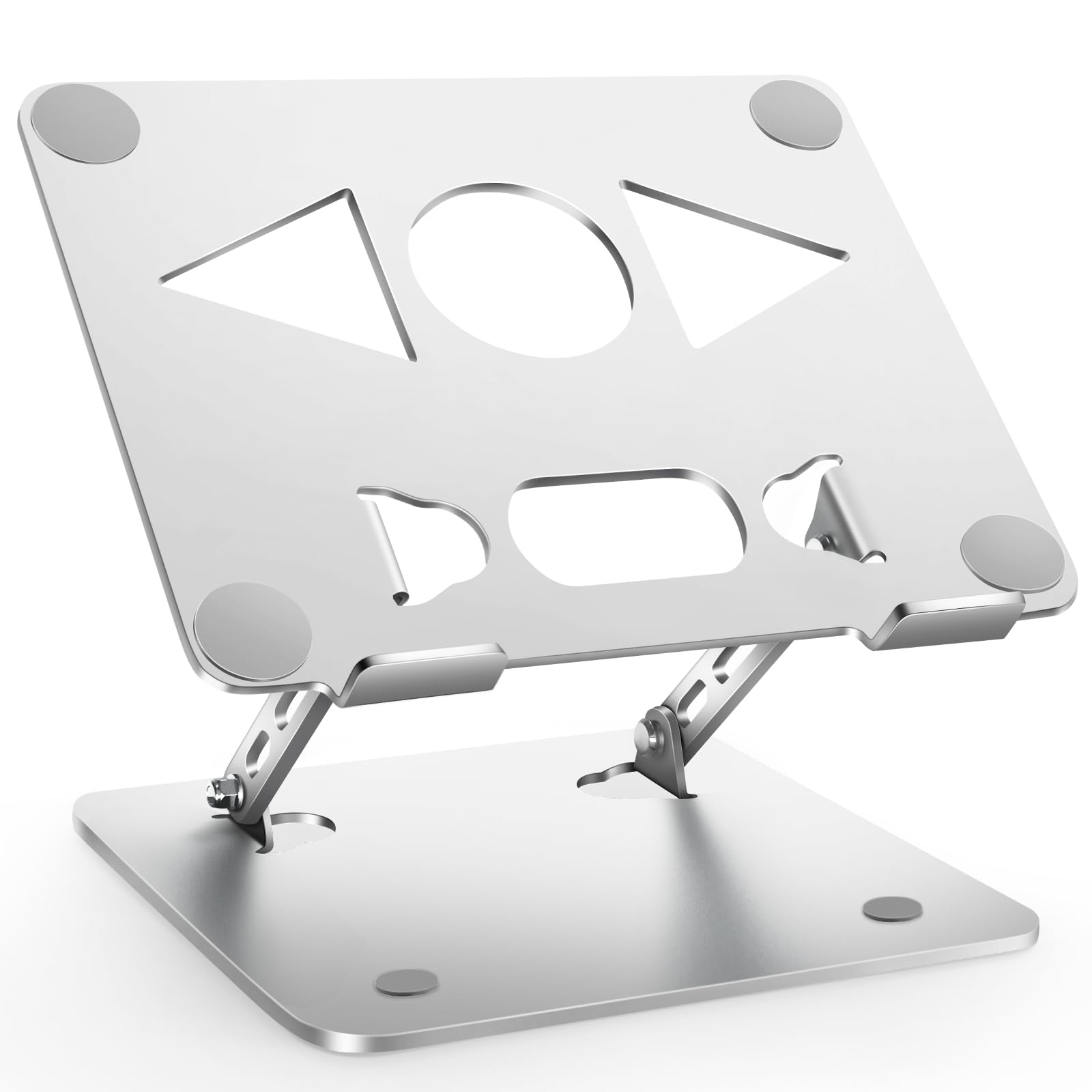 

Foldable Laptop Tablet Adjustable Height and Ergonomic Relieves Back and Stiff Improves Heat Desk Compatible with and Under Silver Stand, Stand,