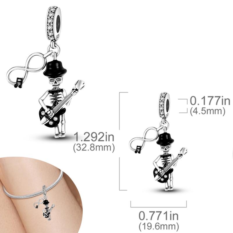 New Halloween Pumpkin Skull Witch Charm Bead Copper Fit Original Charms Bracelet Pendants Halloween Gift Diy