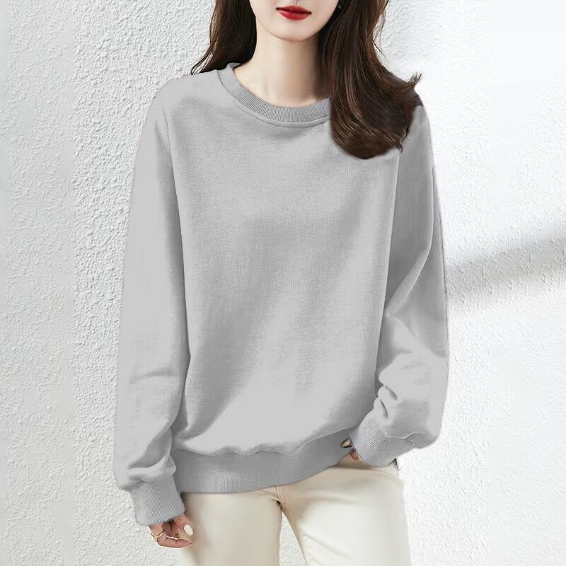 

Межсезонная Распродажа Бренд Италия Весна и Осень 100% Хлопок Пальто Длинные Рукава круглый Вырез Свободный Большой Размер Принт Футболка Женская Light gray [paragraph pure color]] M