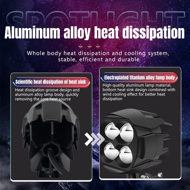 Motorcycle LED Fog Light Auxiliary Headlight Hi/Low Beam Moto Fog Driving Light Spotlight Work Lamp for Off Road Truck Car ATV