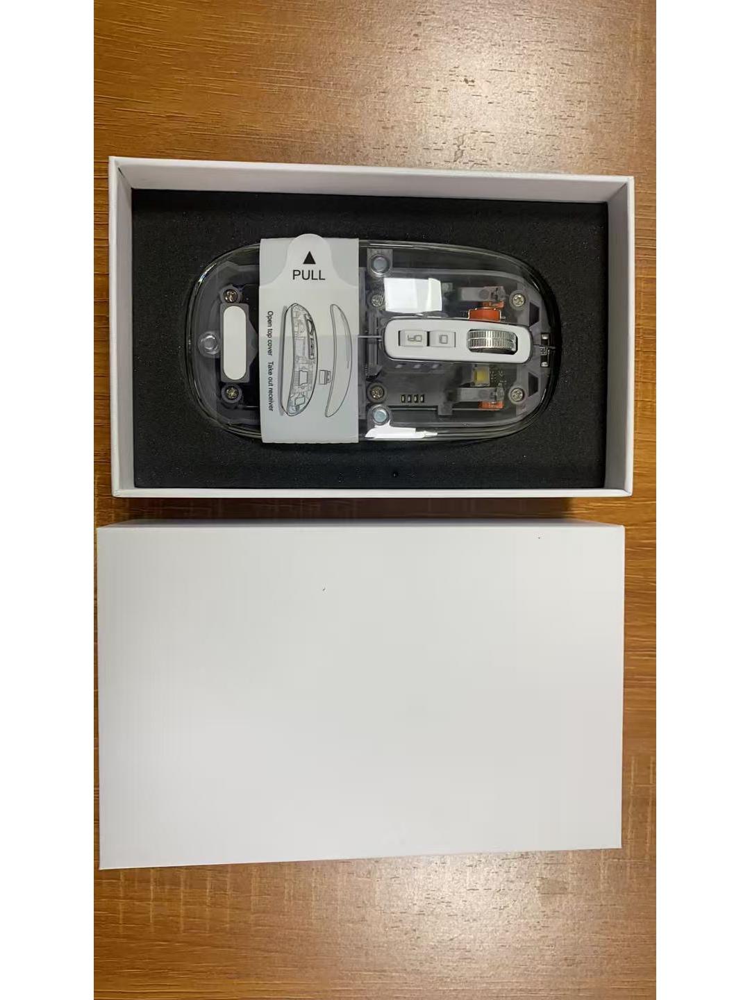 

Silent Wireless Transparent Bluetooth Gaming Mouse, Three-Mode, Rechargeable, For Laptop/Desktop