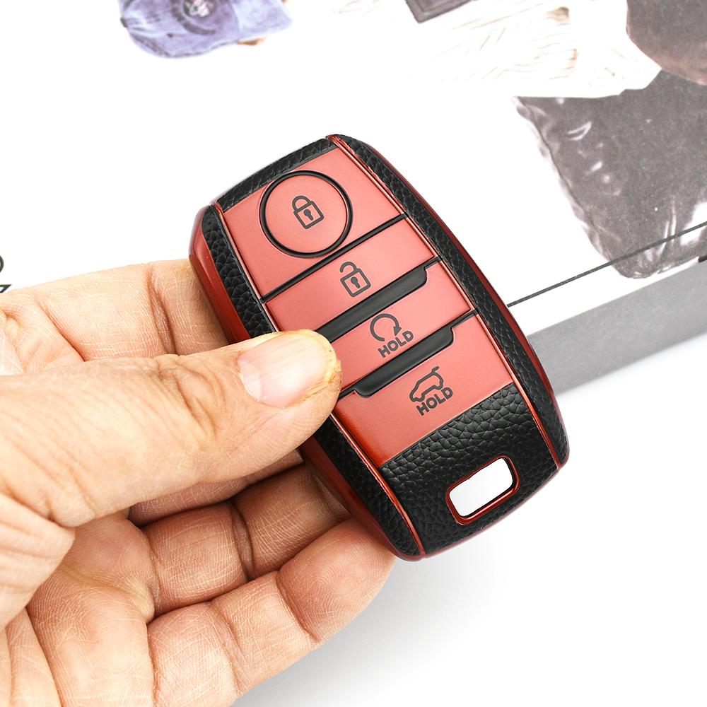 Leather Tpu Car Key Case Cover For Kia Sorento Sedona Picanto Soul Rio5 Ceed Sportage Cerato Optima K2 K3 K4 K5 Rio Shell Fob
