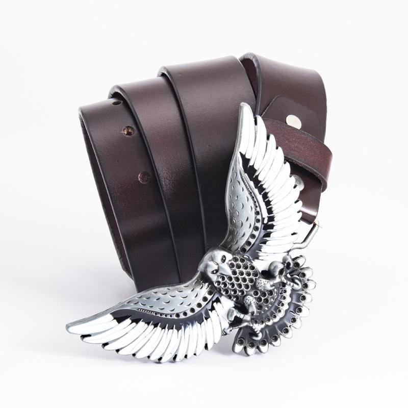 Domineering Eagle Fashion Belt Hip Hop Rock Style Men's Whole Cowhide Personalized Retro Belt Stage Decoration Belt