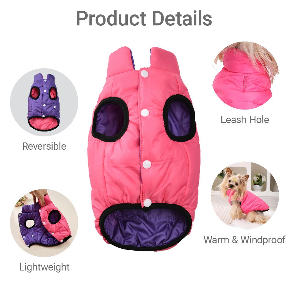 Pet Dog Coat Reversible Pet Clothes For Small Medium Dogs Cat Autumn Winter Windproof Puppy Jacket Costume Chihuahua Pug Outfits