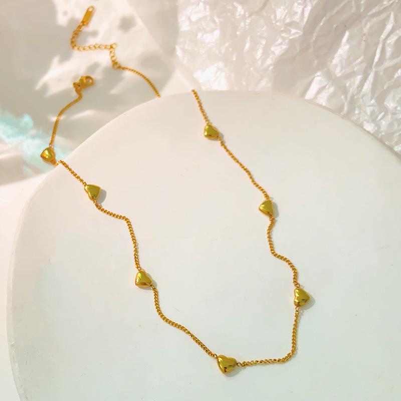 Minimalist Versatile Sweetheart Titanium Steel Necklace for Women - Light Luxury, Non-Fading Clavicle Chain