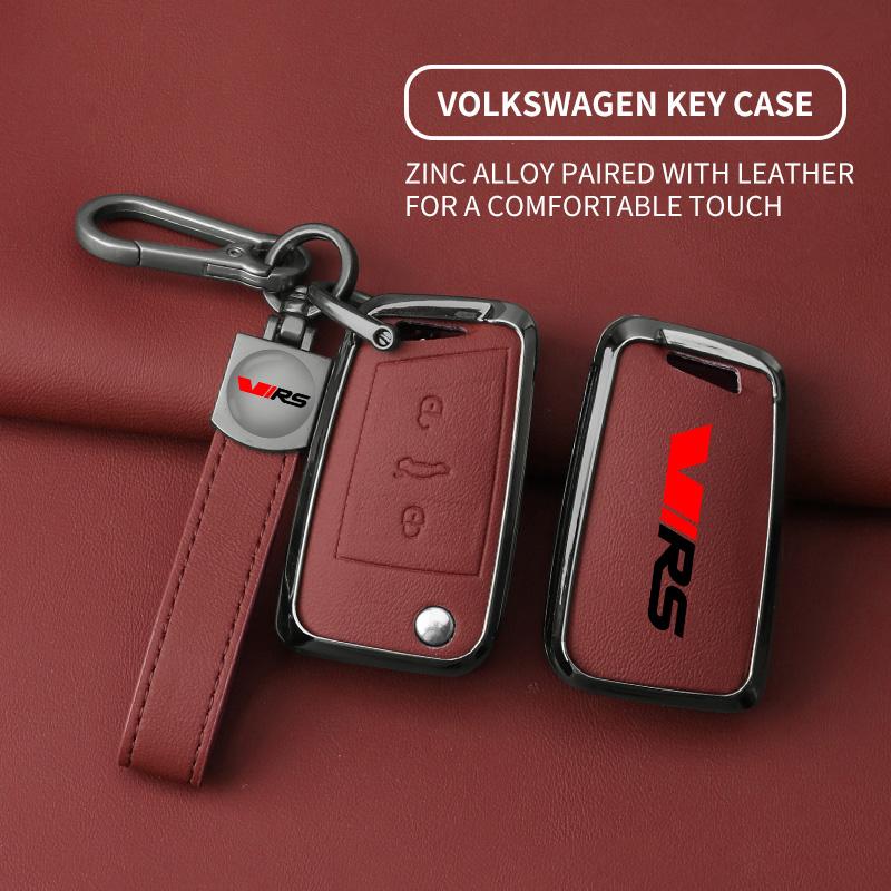 EBL2 Suitable for Skoda VIRS Kamiq Karoq Roomster Superb Kodiaq Octavia Fabia Rapid Citigo Car Key Case Alloy Leather Car Key Buckle