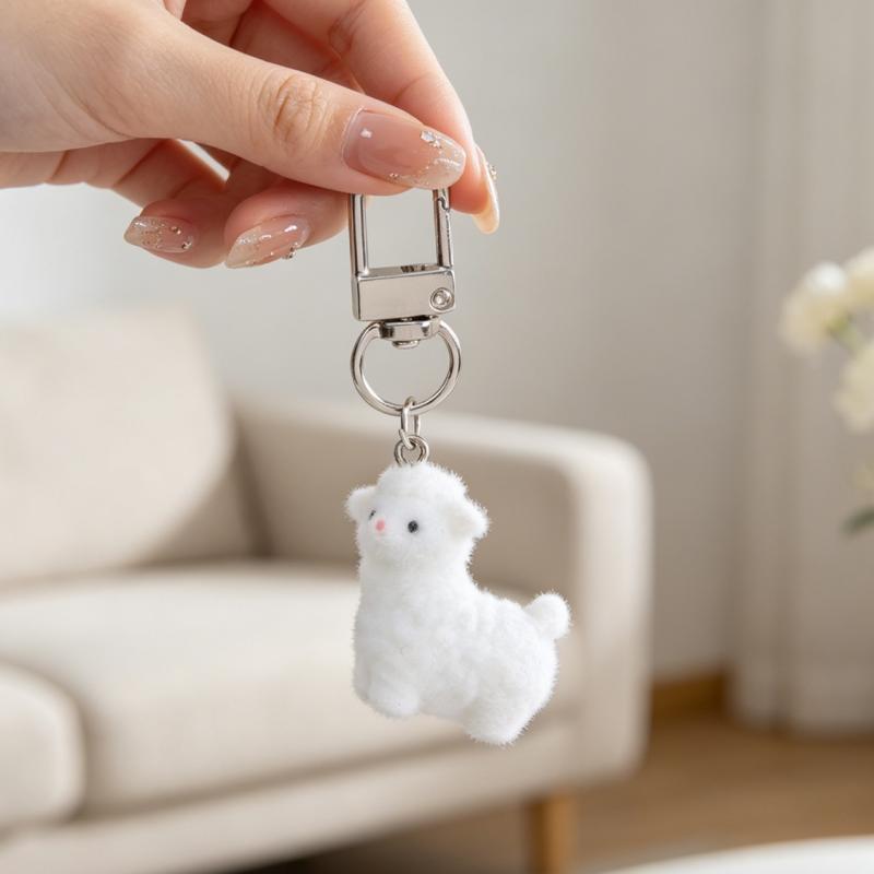 Cute Sweet Cartoon Animals Plush Sheep Keychain For Women Doll Backpack Pendant Accessories Friendship Gift