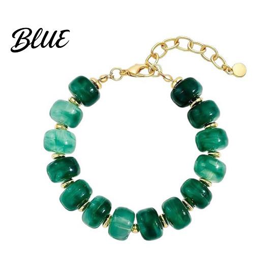 Easy Match Wristwear Women Bracelet Bohemian Style Multi-Layered Resin Beaded