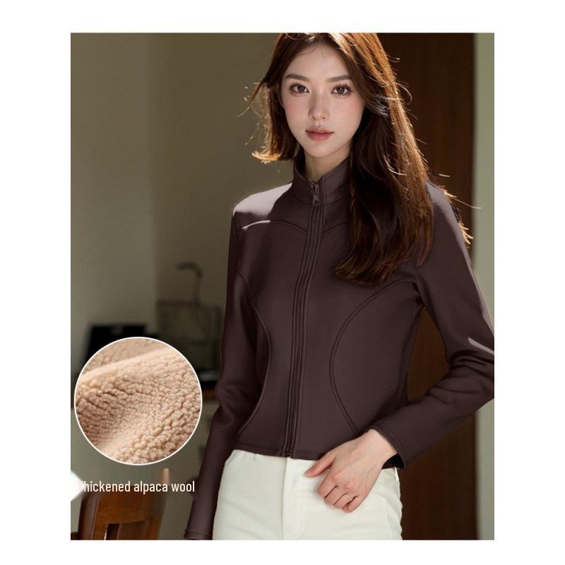Women's Slim Fit Velvet-Lined Winter Pilates Yoga Jacket