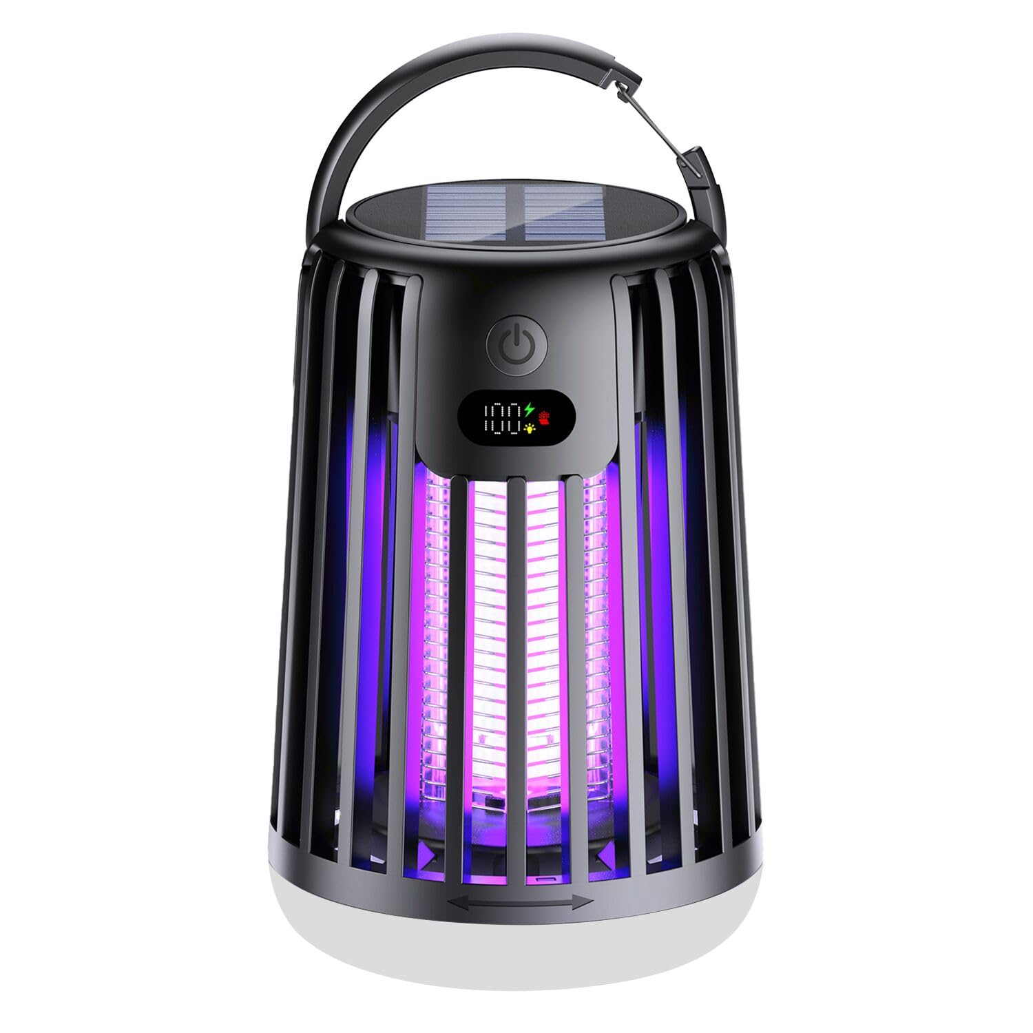 Electric Insect Killer & Trap [2026 New Model Solar Charging Insect Killer & Light 2-Way] Rechargeable Electric Mosquito Killer, High Capacity 3000mAh