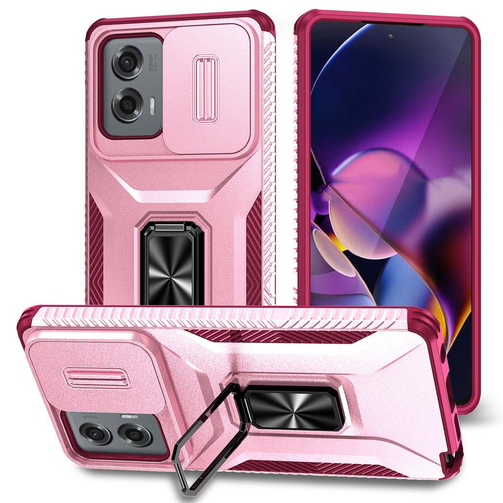 Pro Motorola Moto G Stylus 5G (2024) Pouzdro Camshield Stojánek TPU+PC Protiskluzový Kryt na Telefon