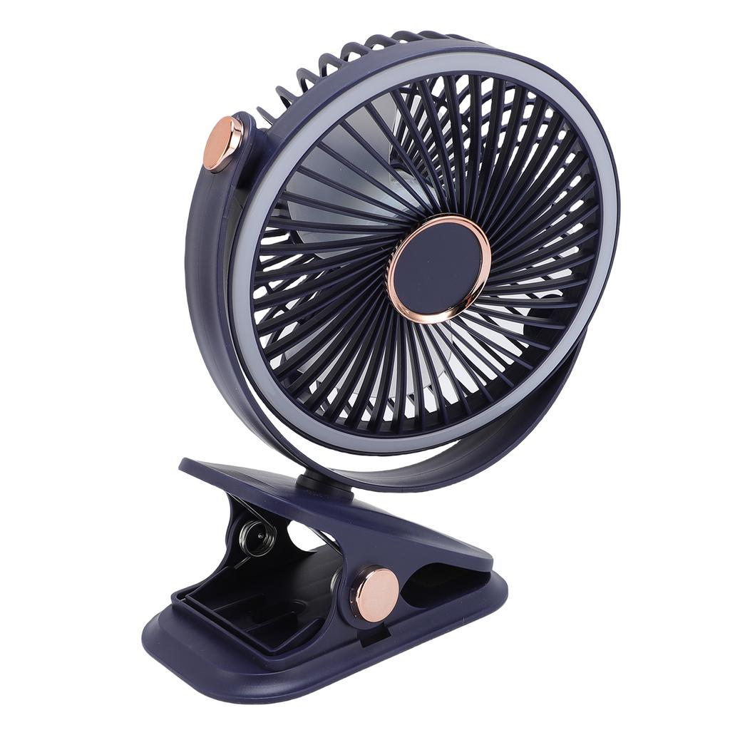 Desk Fan with Clamp and Light Quiet Battery Operated Portable Small USB Desk Fan for Bedroom Office