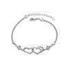 Happiness Signal Double Heart Zirconia Bracelet - Women's Jewelry Gift for Best Friends