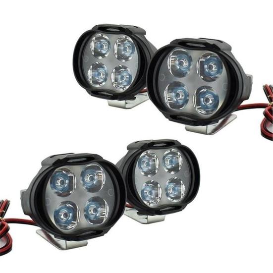 Lampă spot super luminoasă de 12 W pentru conducere față motocicletei motociclete cu 4 LED-uri