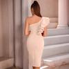 Amazon's New Dress Dress, European and American Sexy and Fashionable Night Show Slanted Shoulder Single-neck Sleeveless Women's Dress
