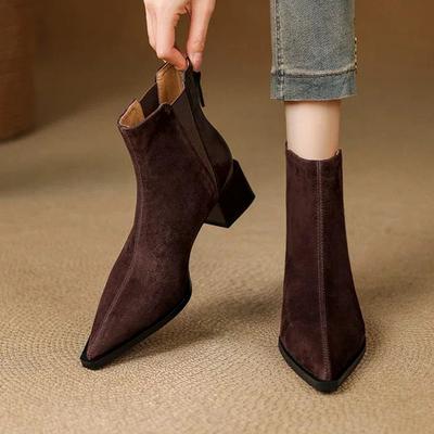 Modische Stiefeletten für Damen High Heels Mode Kleiderschuhe Klobige Designer Luxus Pumps 2025 Winter Neu Elegant Kurze Damenstiefel