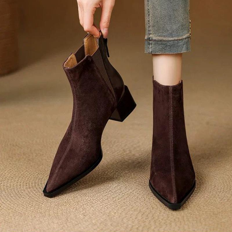 Ankle Boots for Women High Heels Dress Shoes Chunky Designer Luxury Pumps 2025 Winter New Elegant Short Botas De Mujer