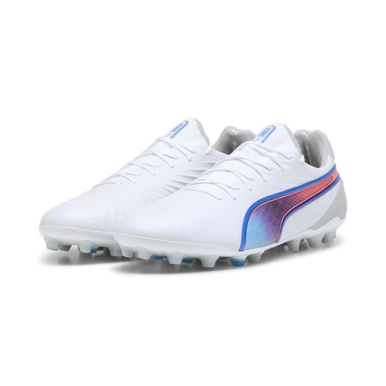 Puma King Ultimate Comfortable Lightweight Mg Artificial Grass Football Shoes Men Football Shoes White Blue 107868-02