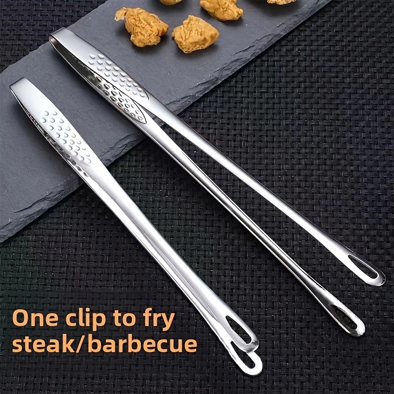 1-Piece/2-Piece Stainless Steel Multi-Functional Tongs, Heavy-Duty Food Tongs for Grilling, Baking, Camping, BBQ, and Buffet - Durable Kitchen and