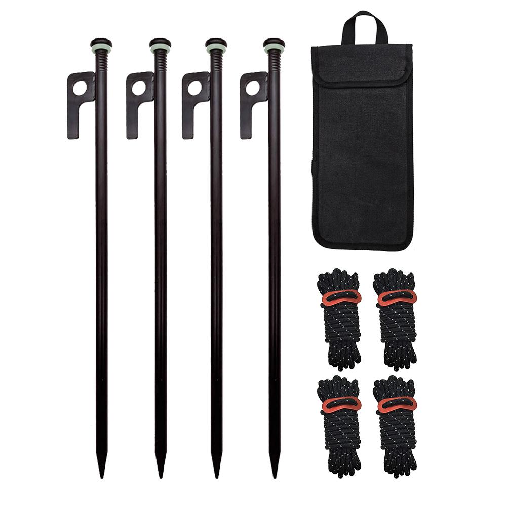 

4/8 шт. прочные стальные колышки для палаток, наружные гвозди для палаток, колышки для палаток с веревками и сумкой для хранения, 30 см, колышки для палаток для кемпинга