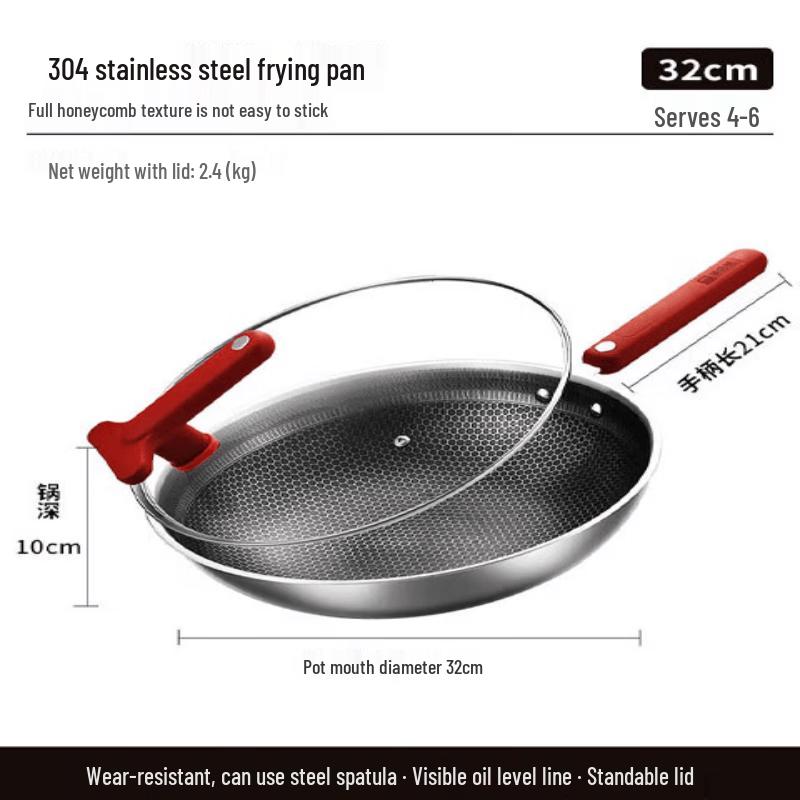 KOBACH 32cm Non-stick Stainless Steel Wok